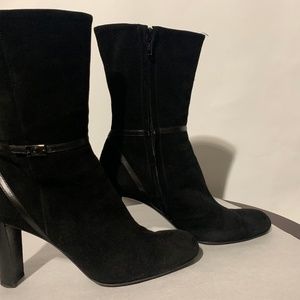 Giorgio Armani Black suede & leather ankle boots